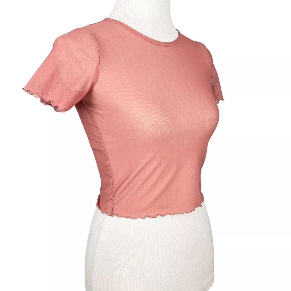 Vintage Y2K Mesh Sheer Crop Top Womens Small - Picture 2 of 7